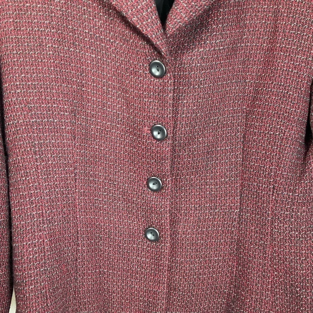 Vintage Gianni Sport Wool Blend Tweed Jacket size 12 Blazer Long Sleeve - Picture 4 of 8